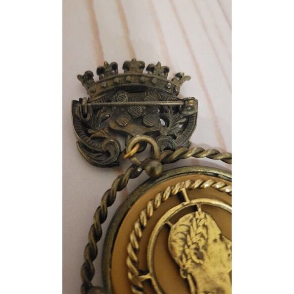 Signed Andrieu.F Napoleon Cliche Medal made into Brooch 1820's France - Picture 4 of 7